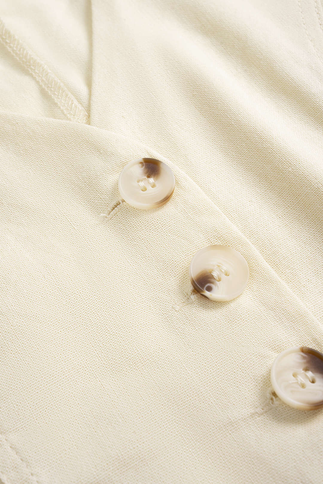 Linen Button Vest and Ruched Shorts Outfit Set