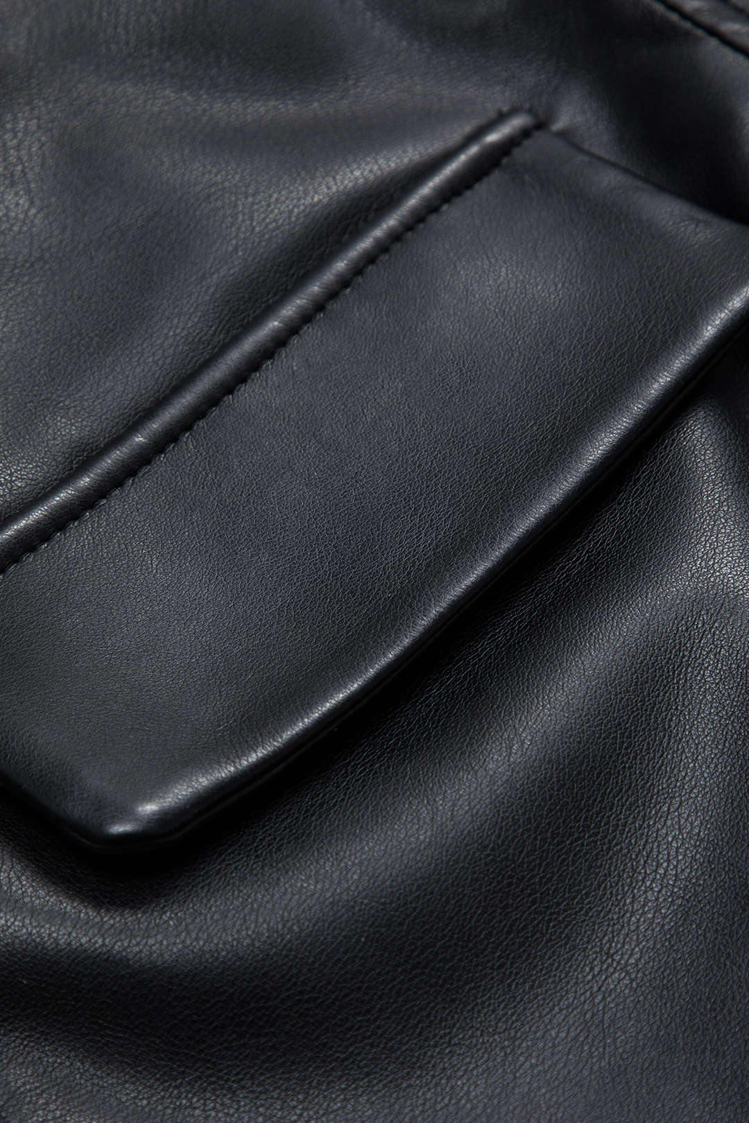 Satin Faux Leather Long Sleeve Mini Dress with Pocket and Button Zipper