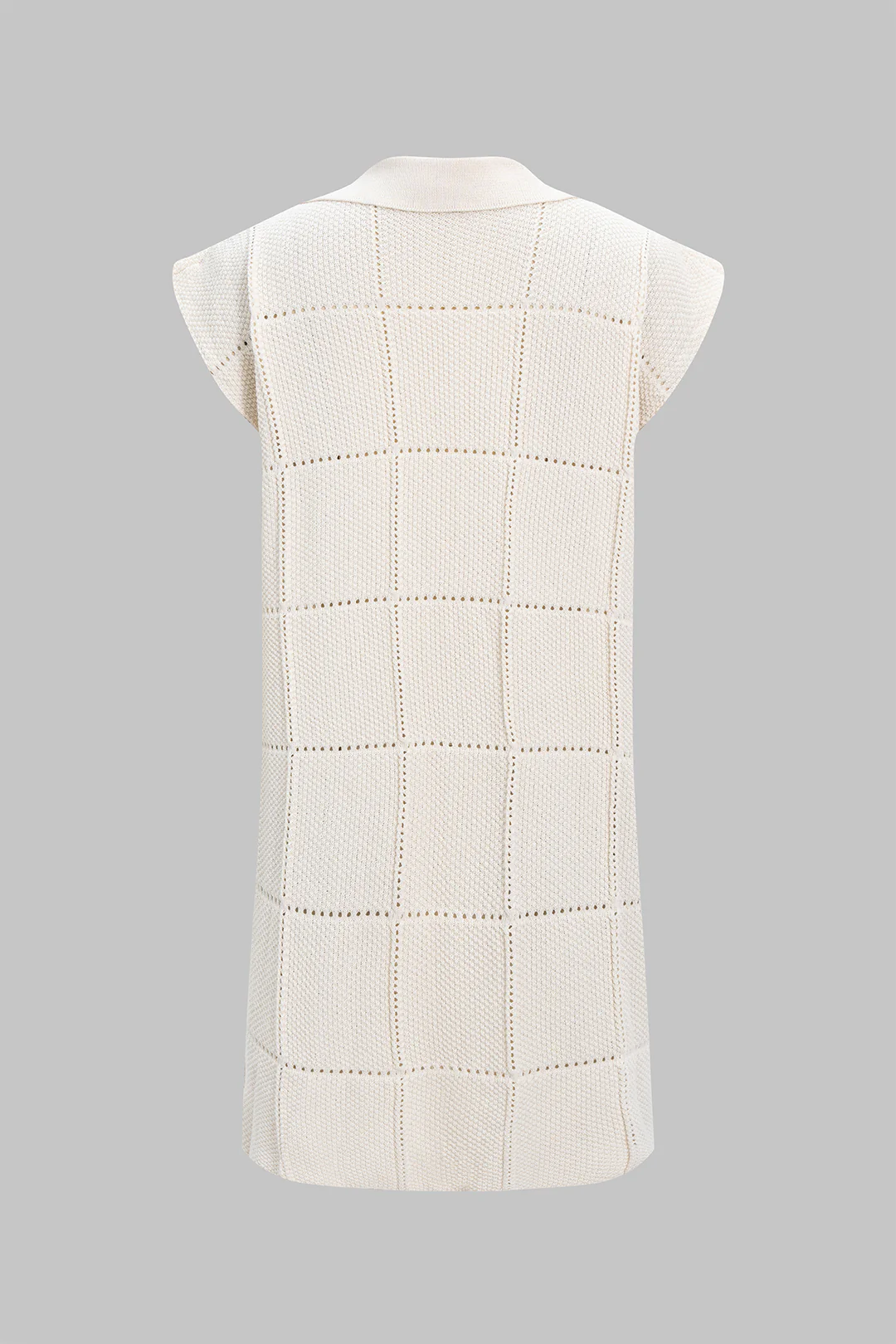 Button Lapel Short-Sleeve Midi Dress