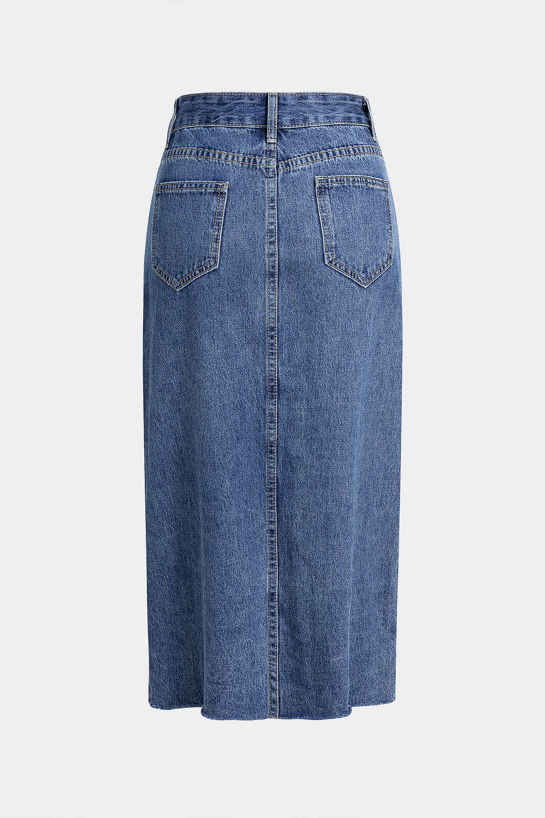 High Waist Asymmetrical Denim Skirt