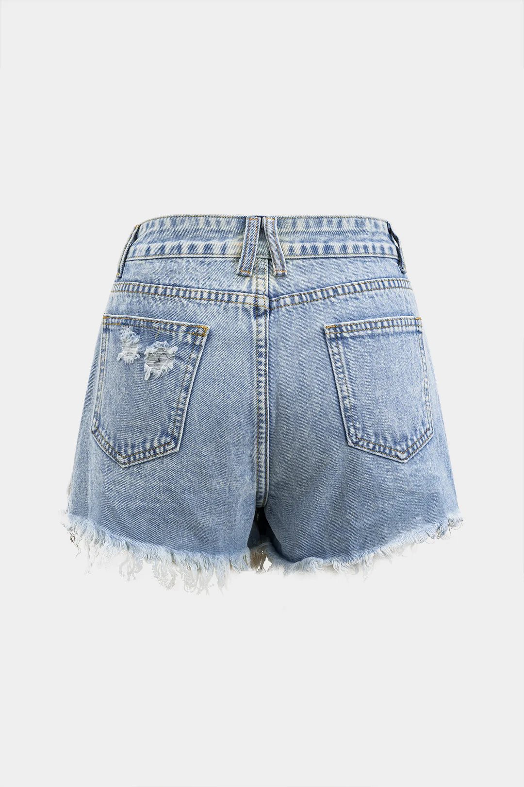 Denim Washed Button Pocket Shorts