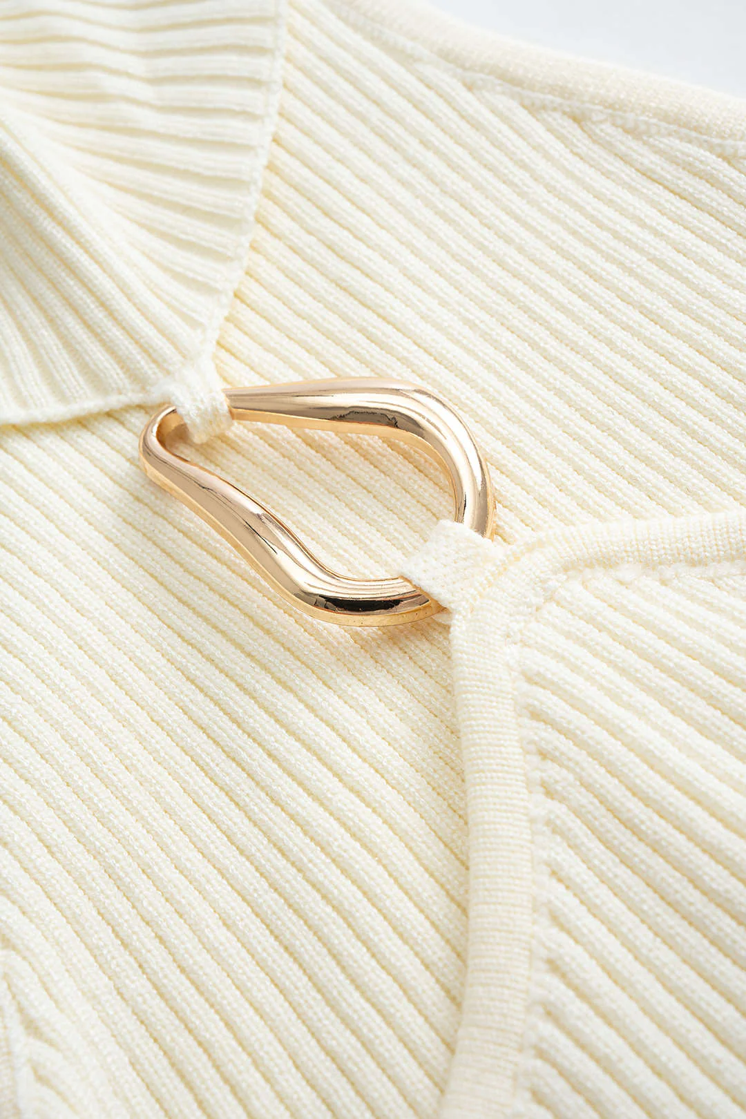 Knit Metallic Decorated Cut-Out Camisole Top and Mini Skirt Set