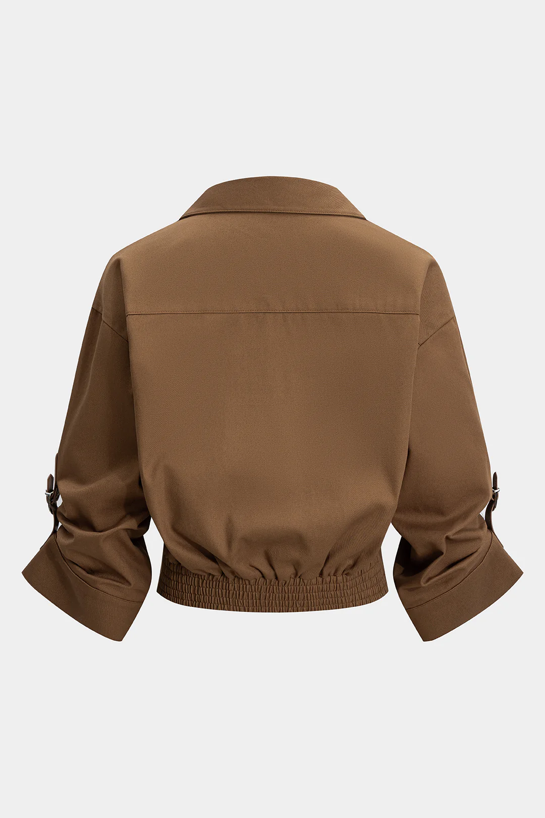 Buttoned Ruched Short-Sleeved Shirt