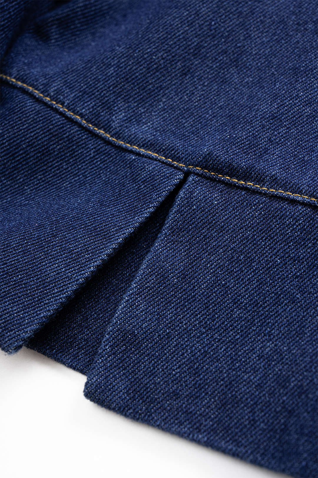 Denim V-Neck Short-Sleeve Shirt