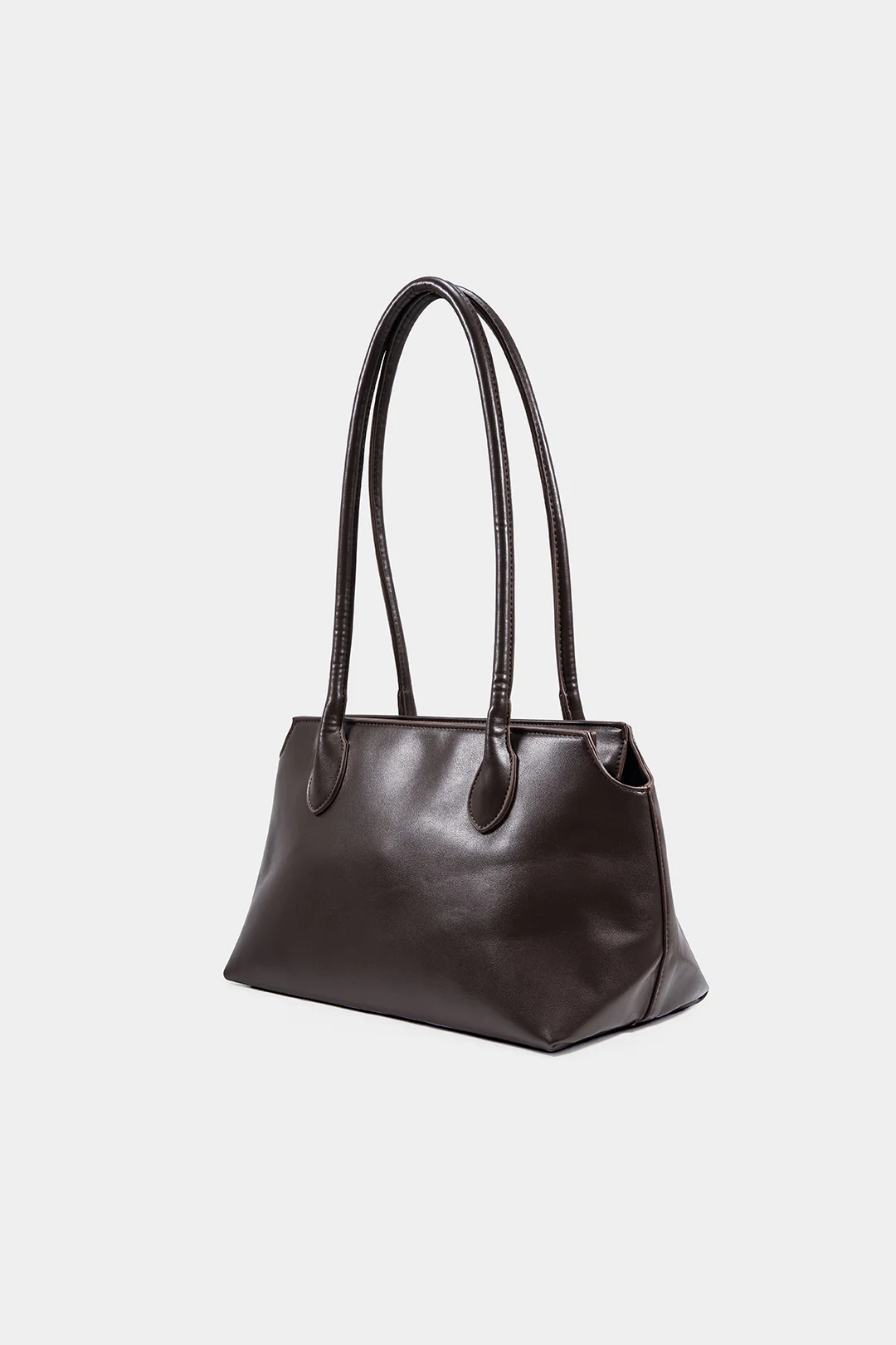 Faux Leather Solid Shoulder Bag