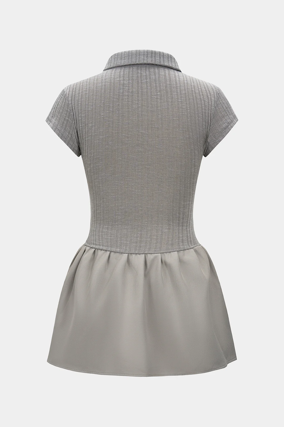 Knit Patchwork Short-Sleeved Dress