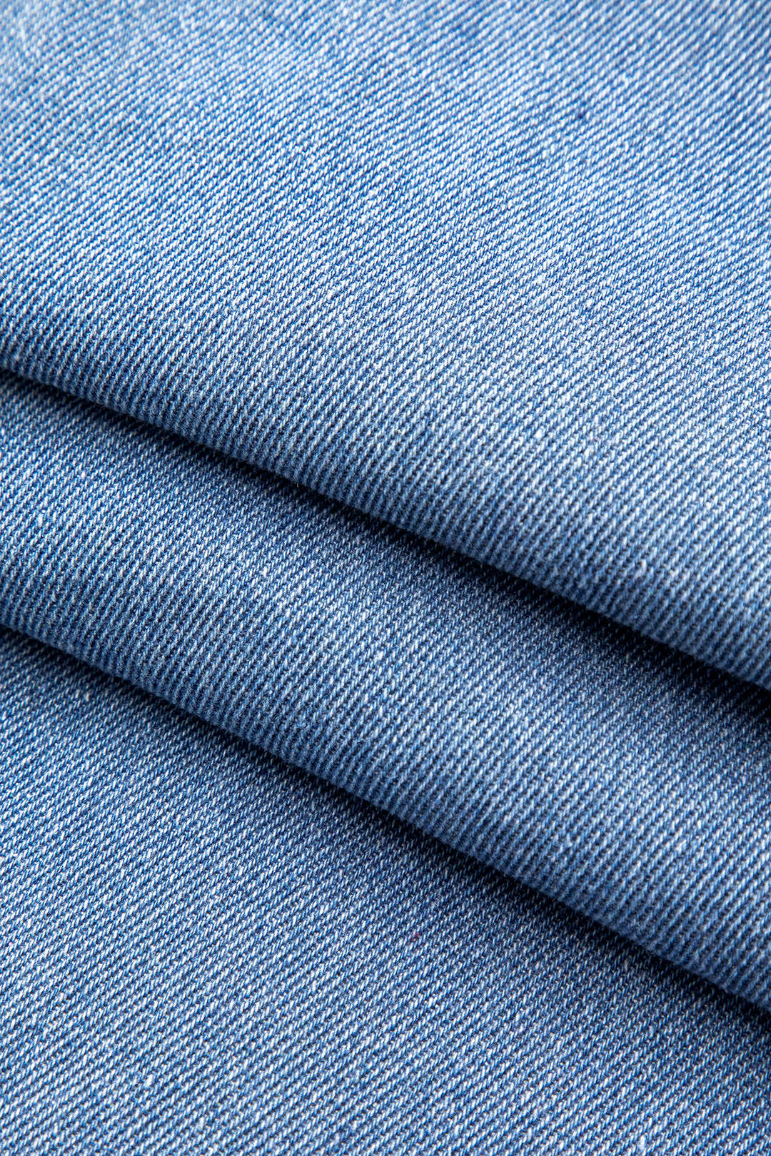 Denim Patchwork Round Neck Long Sleeve Top with Drawstring Pocket Trousers Set