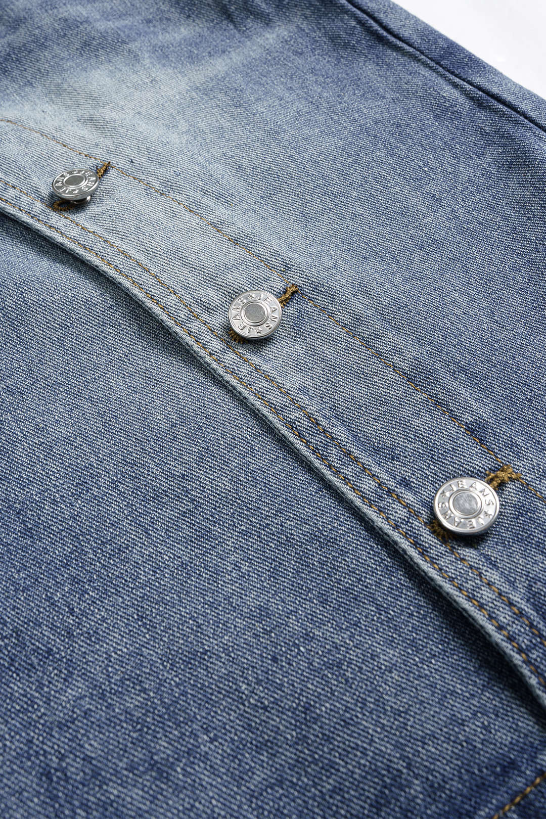 Asymmetrical Button Denim Shorts