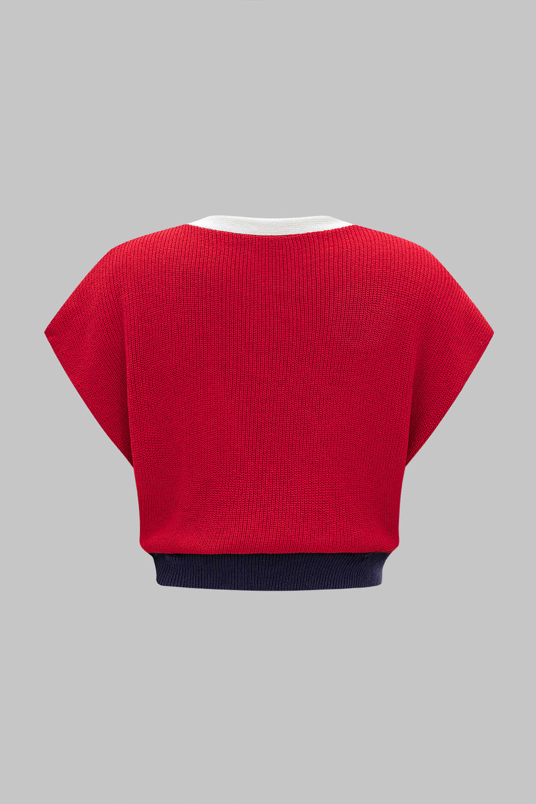 Knit Button Contrast Tank Top