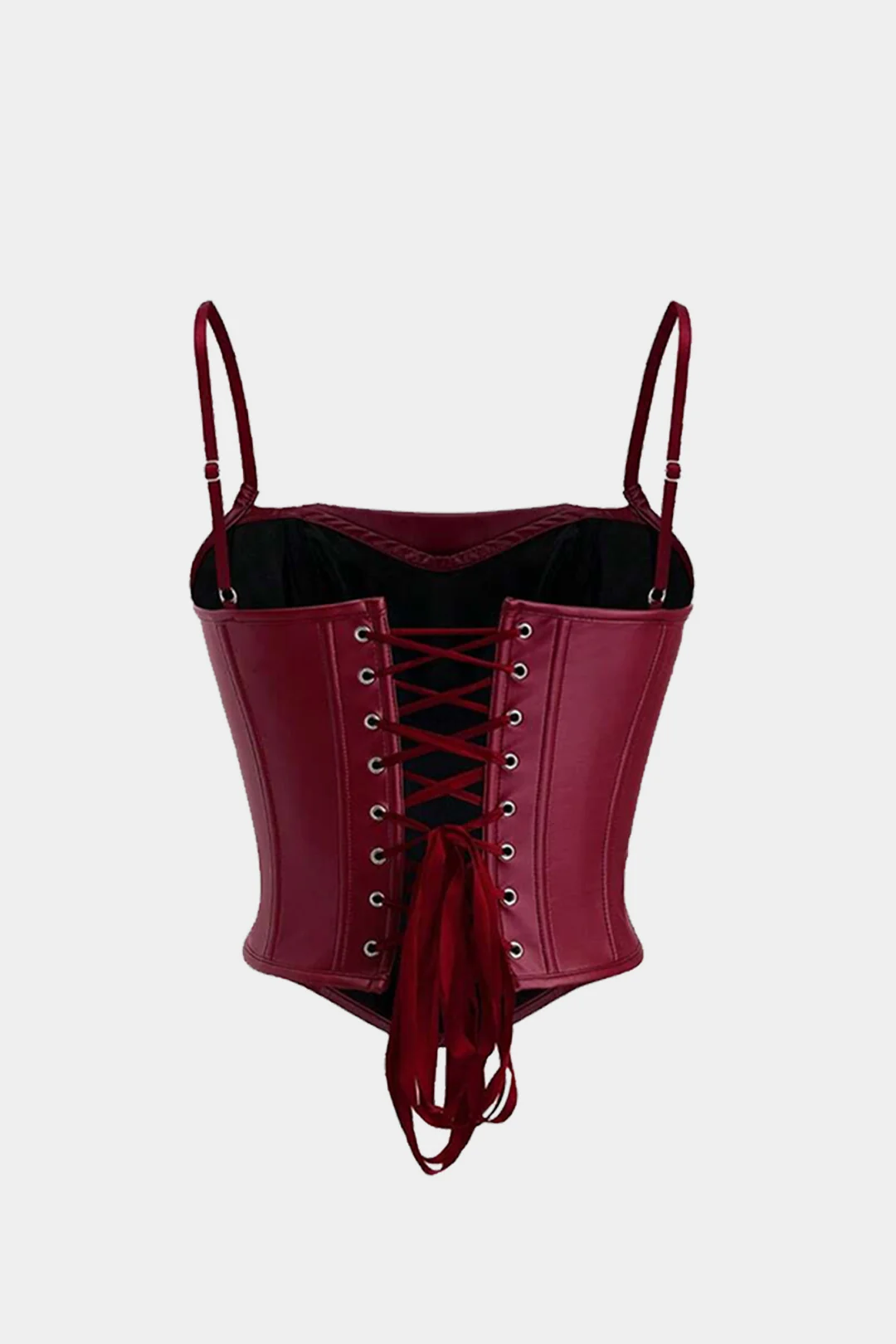 Faux Leather Tie-Back Cami Top