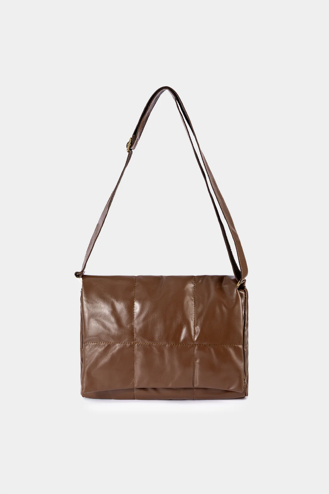 Faux Leather Plaid Crossbody Bag