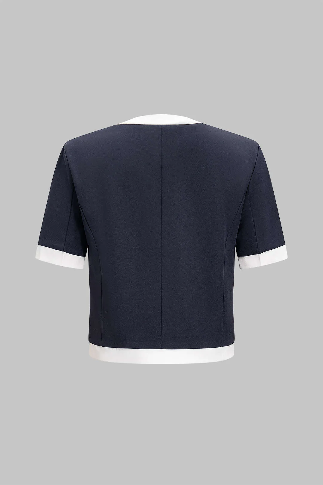 Contrasting Button Faux Pocket Top