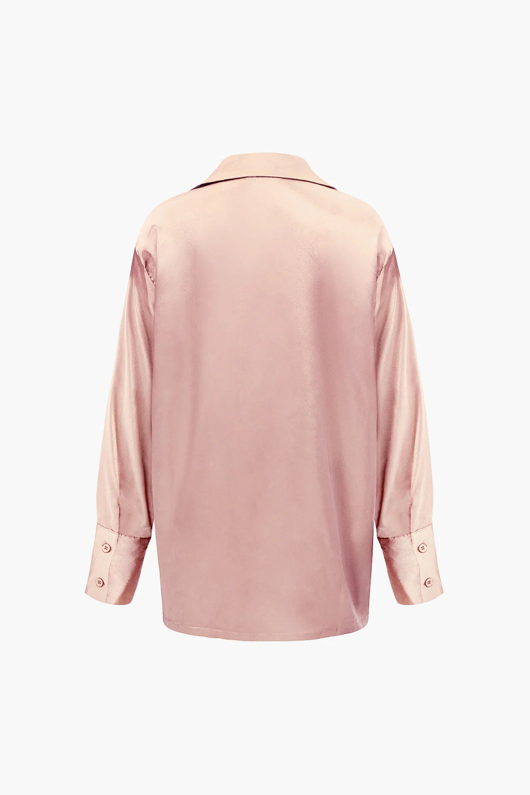 Satin Button-Up Long-Sleeve Shirt and Pants Ensemble
