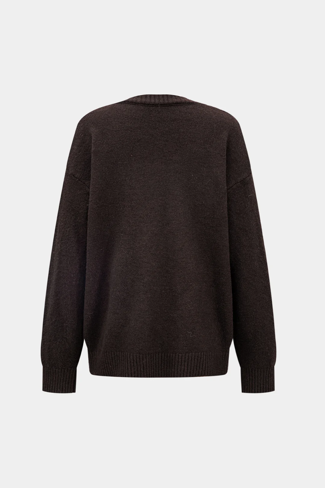 Knitted V-Neck Long-Sleeve Top And Trousers Set