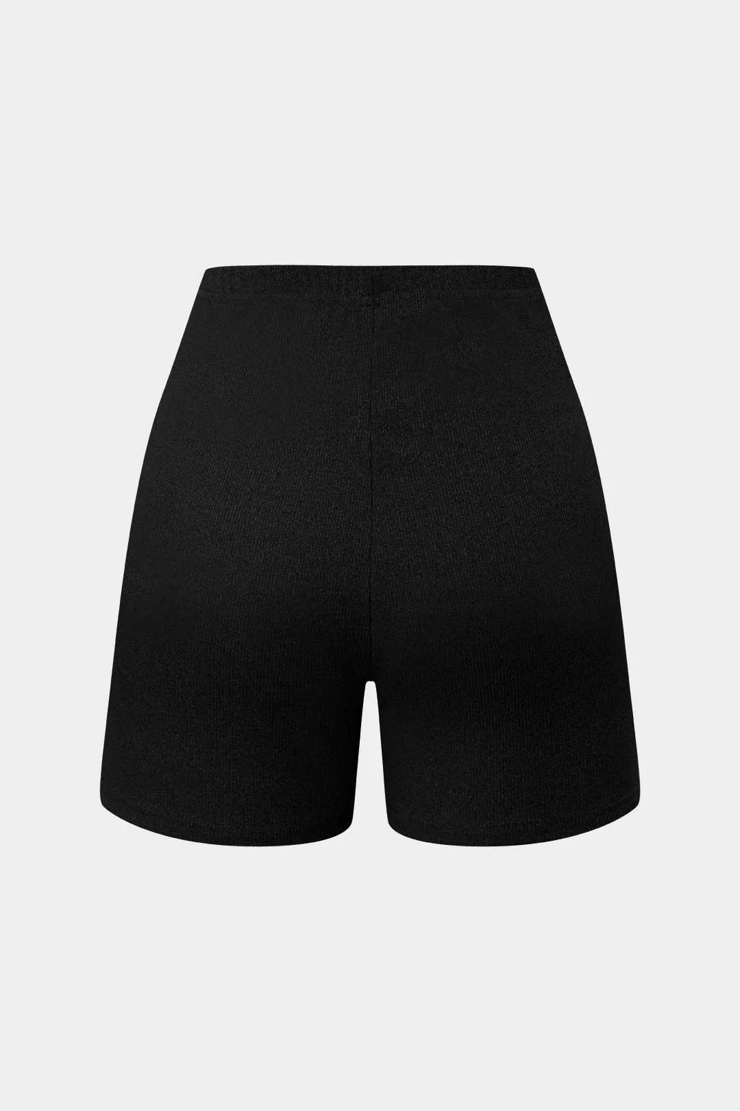 Simple Solid Knit Strapless Top and Shorts Set