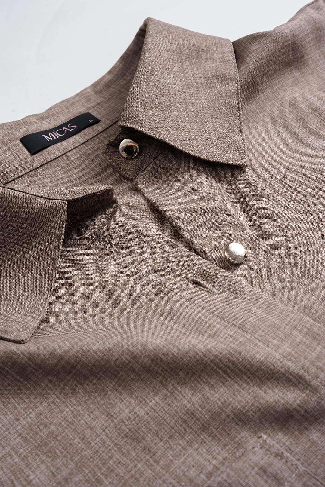 Buttoned V-Neck Belted Mini Dress