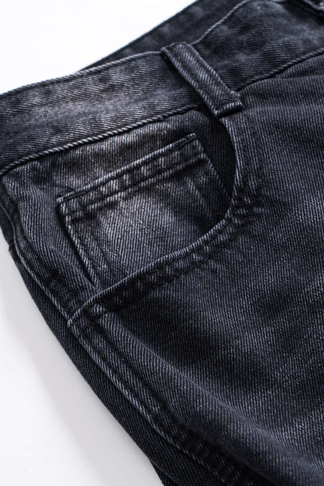 Button Pocket Wide Leg Denim Jeans