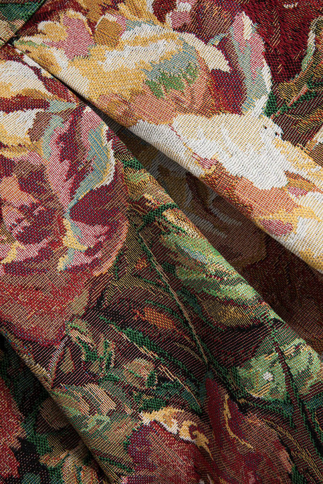 Floral Print High-Waisted Pleated Skirt