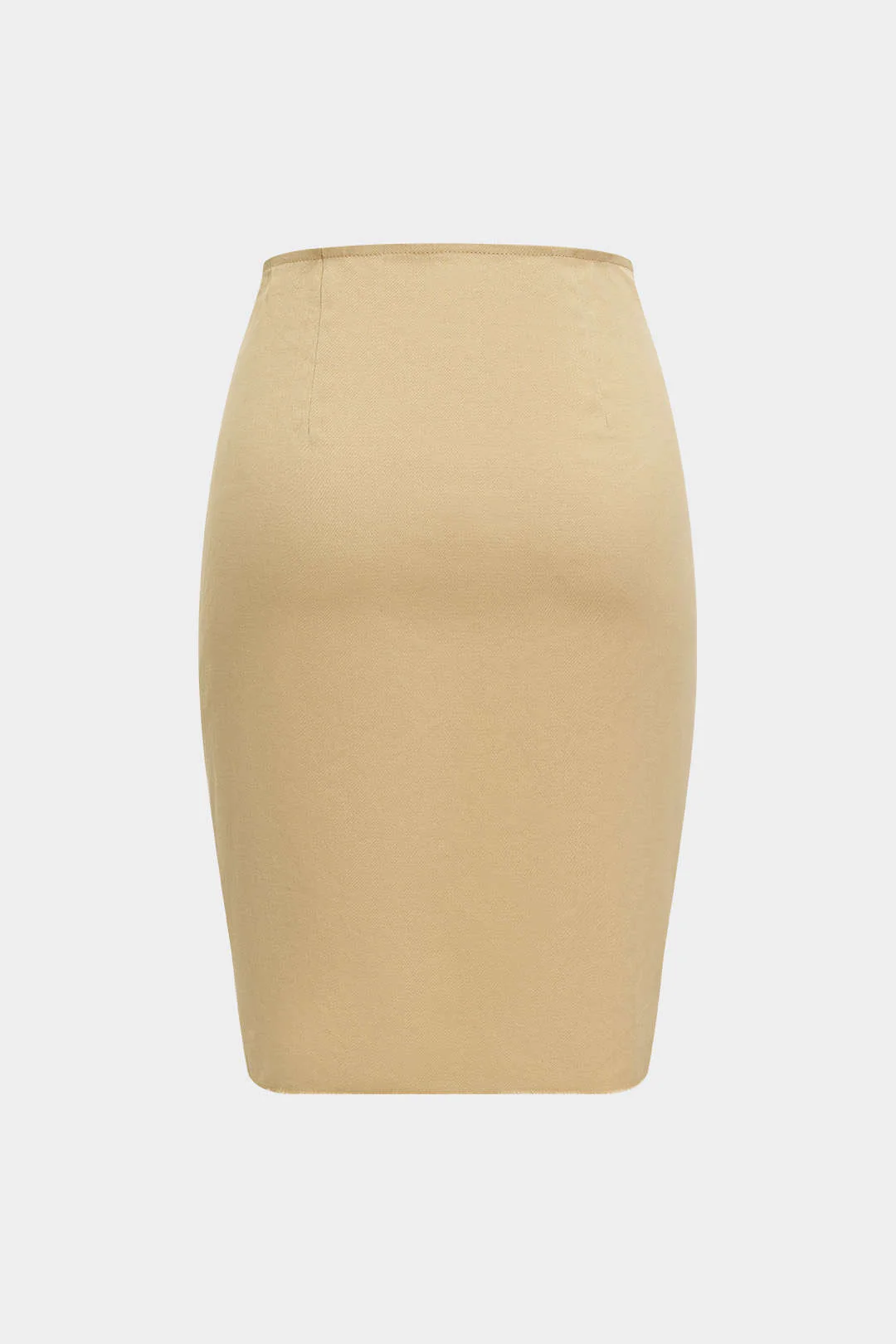 Asymmetrical Ruched Zipper Split Skirt