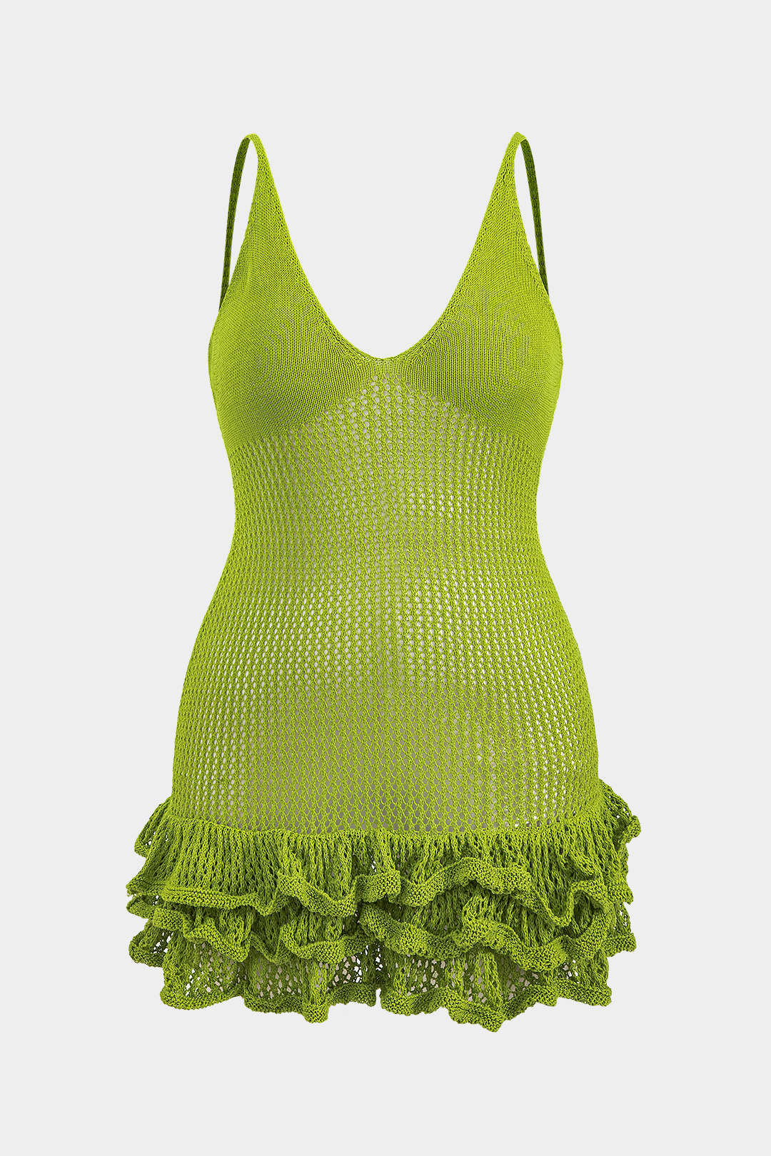 Plus Size Knit Ruffle Slip Dress