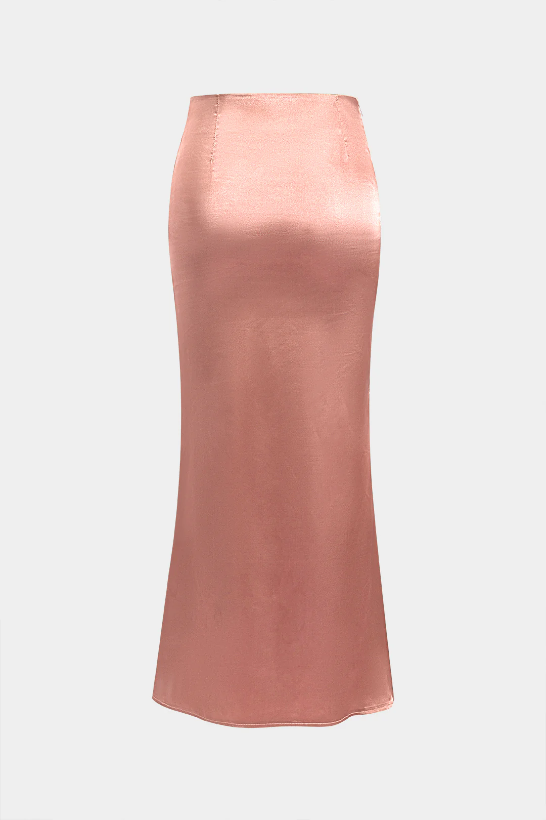 Solid Satin Zippered Skirt