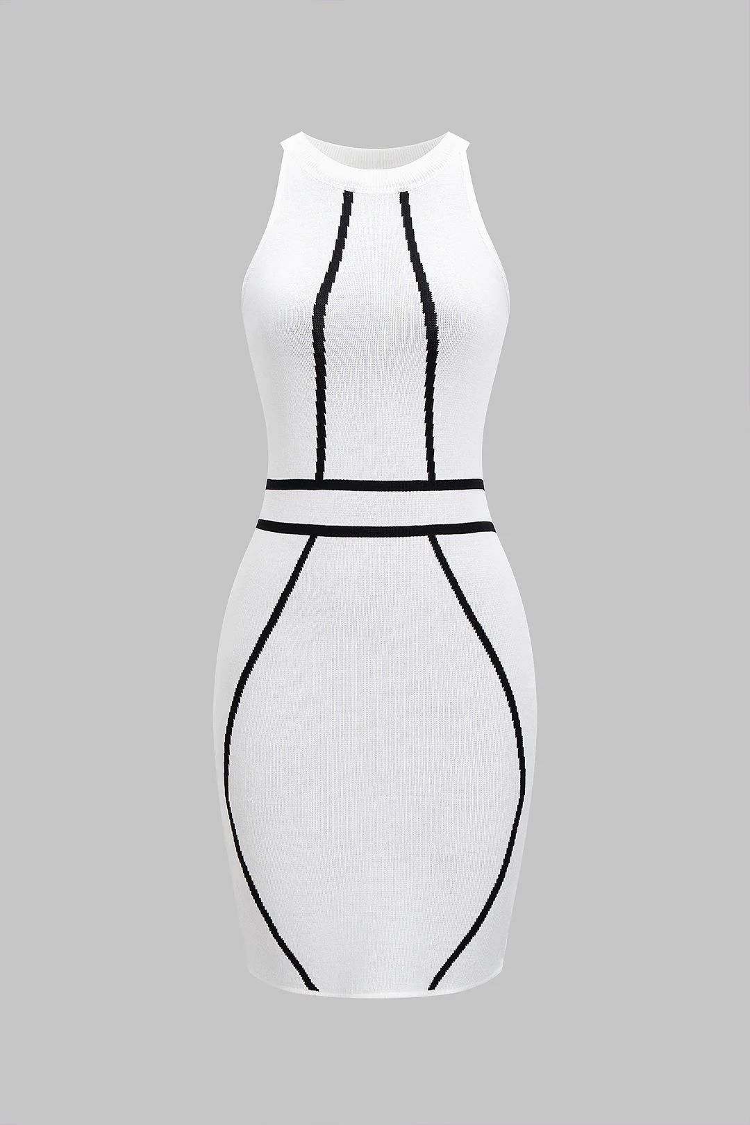 Contrasting Sleeveless Mini Dress