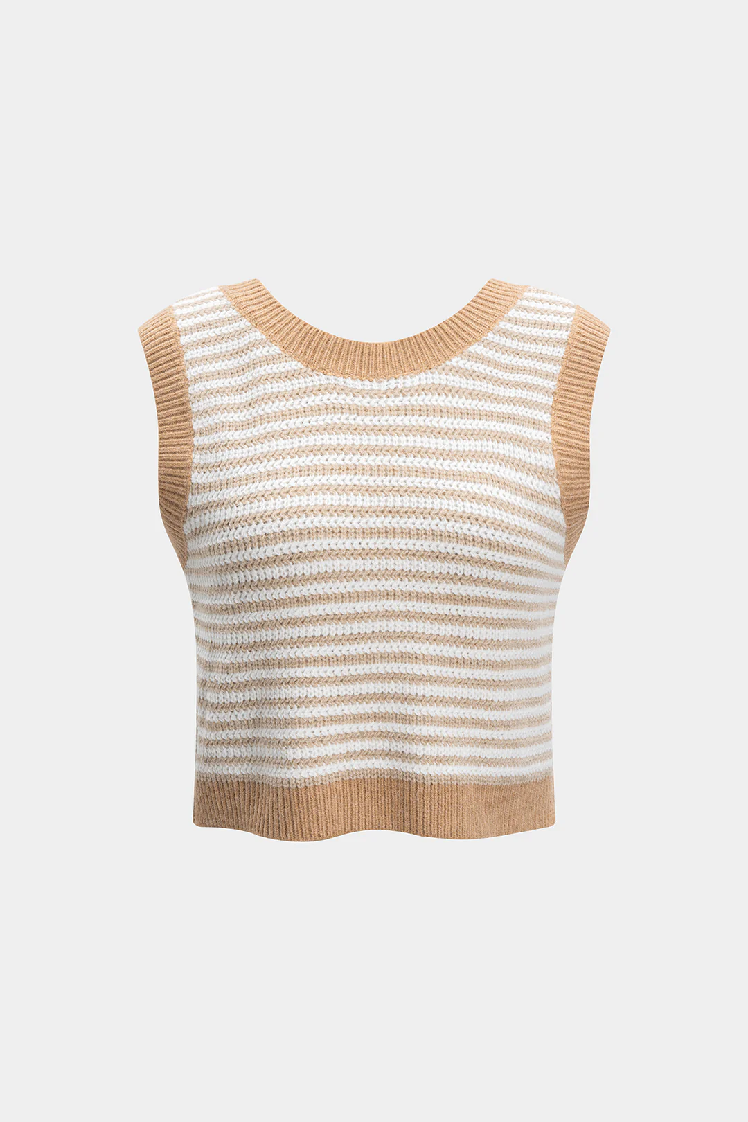 Knit Contrast Tie-Up Vest