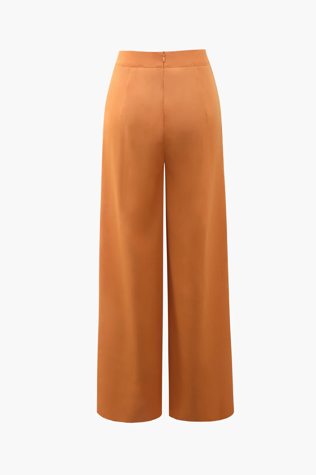 Ruffled Trim Split Wide-Leg Trousers