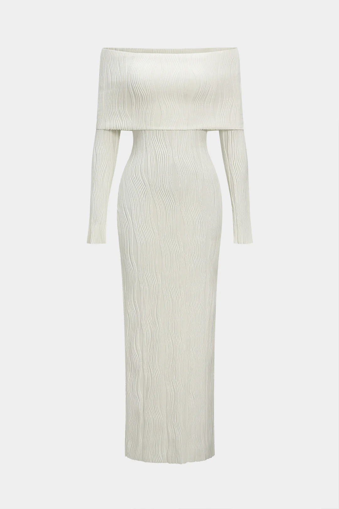 Off Shoulder Long Sleeve Maxi Dress