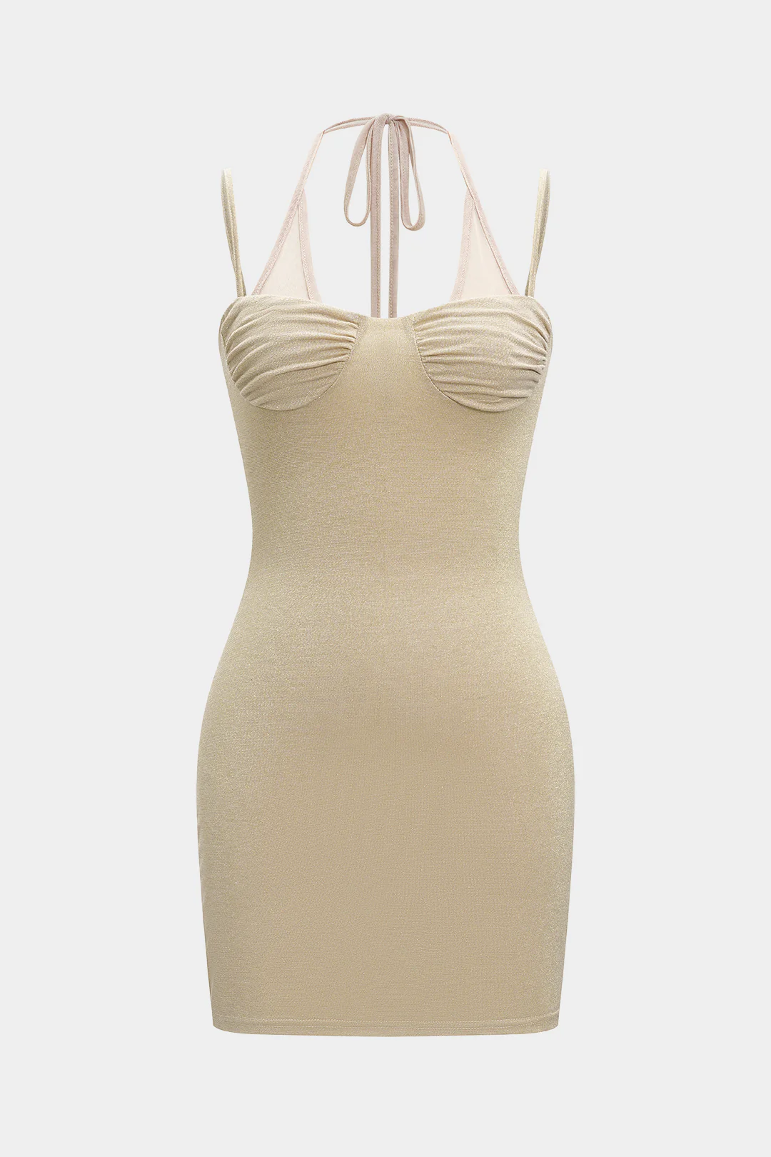 Halter Neck Tie-Up Backless Slip Mini Dress