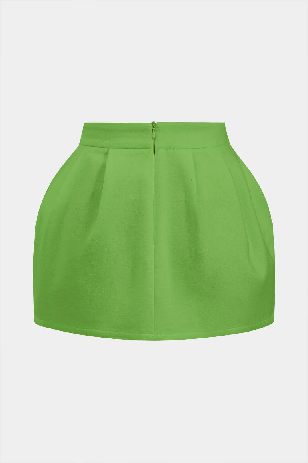 Linen Ruched Zipper Skirt