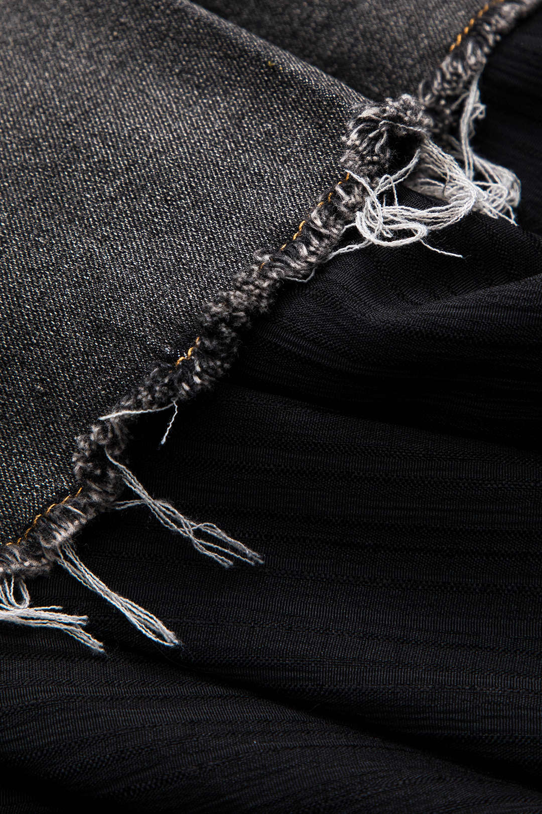 Denim High-Waisted Patchwork Skirt