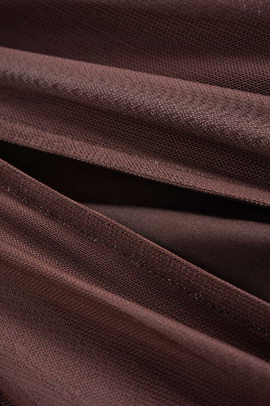 Ombre-Print Mesh Ruched Round-Neck Sleeveless Maxi Dress