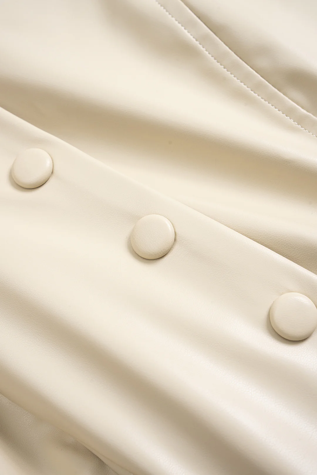 Faux Leather Button Strapless Tube Top