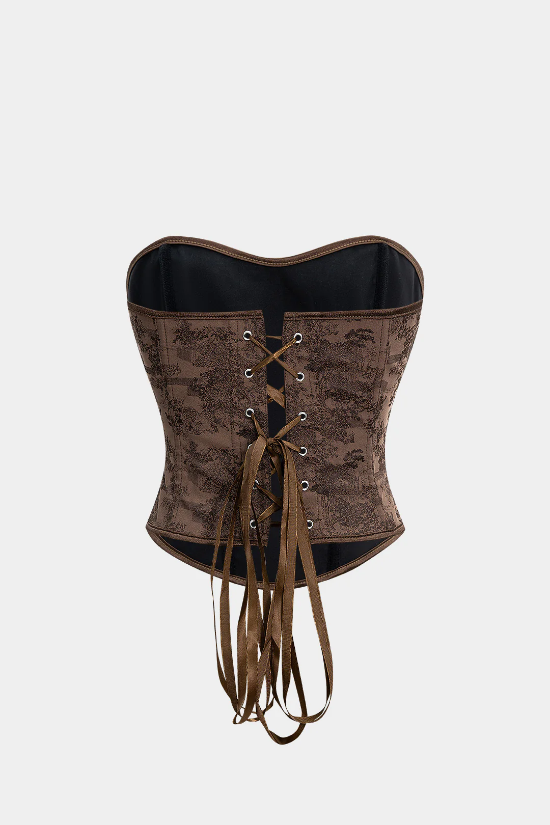 Jacquard Tie-Back Strapless Tube Top