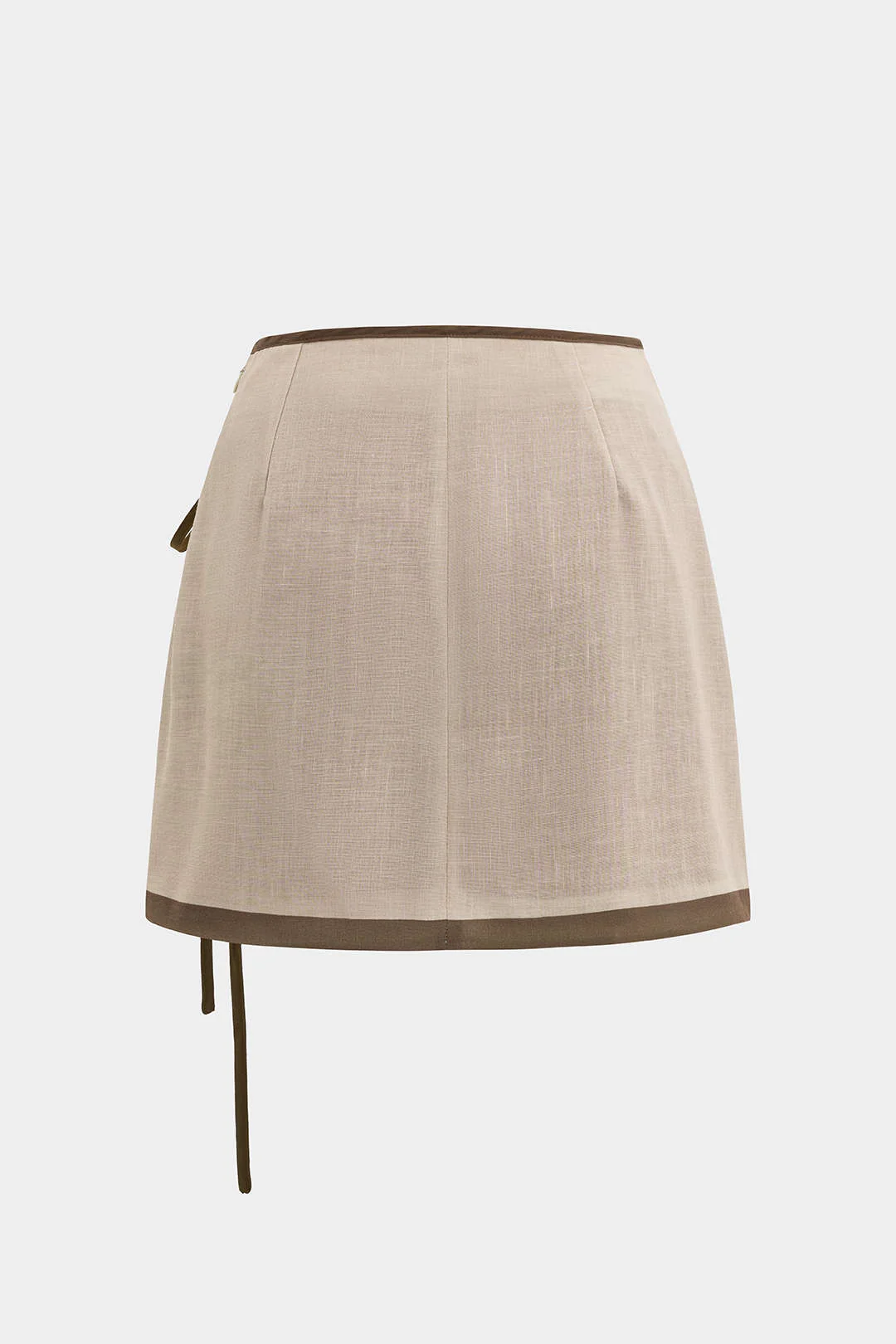 Coconut Palm Print Linen Asymmetrical Tie-Up Skirt