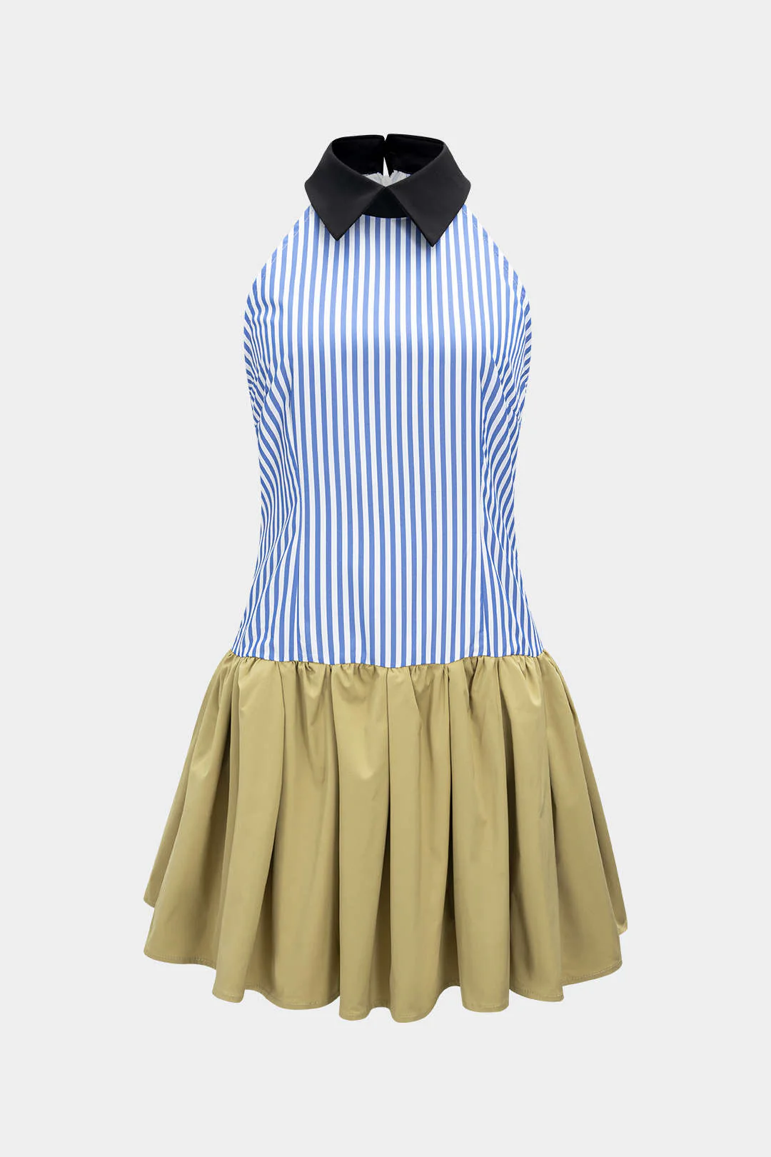 Patchwork Sleeveless Short Dress