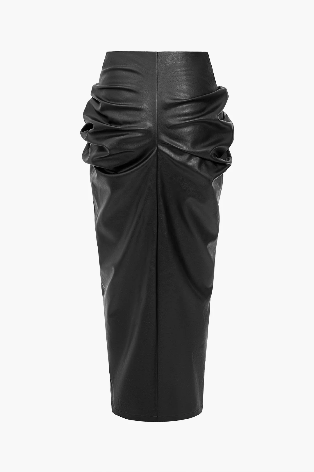 Faux Leather Pleated Skirt