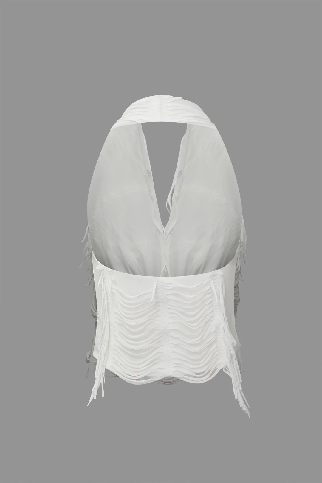 Distressed Halter Cami Top and Asymmetrical Mini Skirt Ensemble