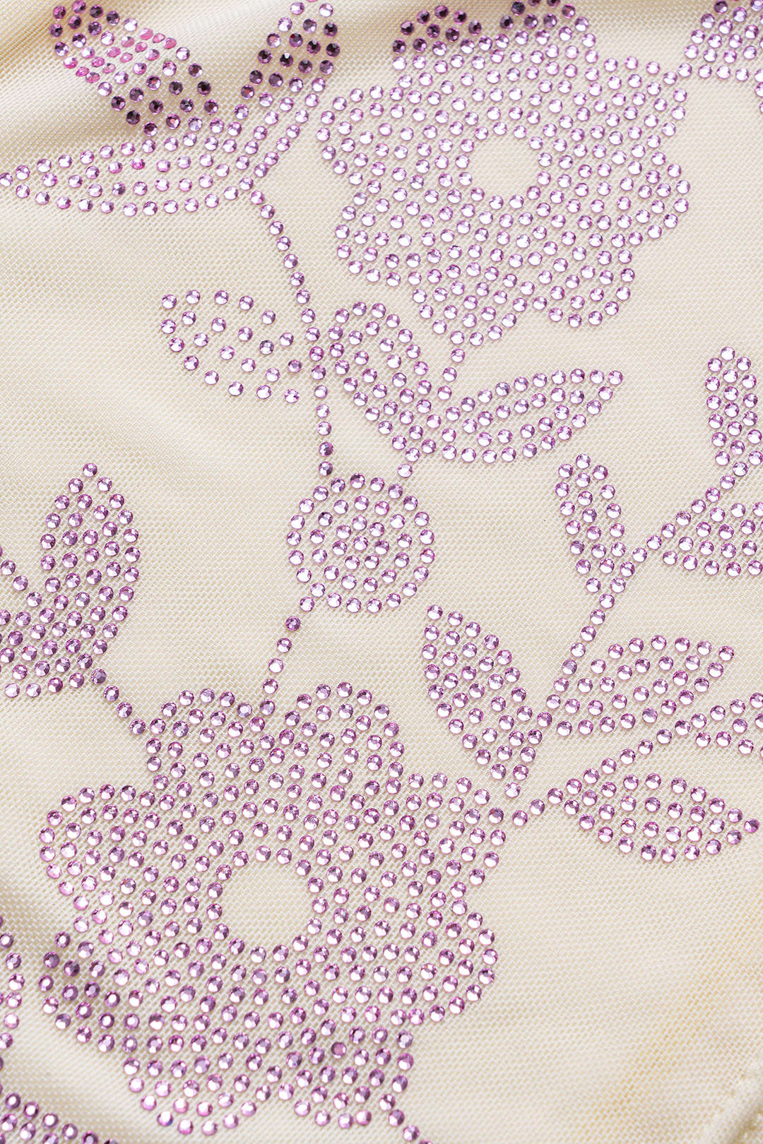 Flower Pattern Mesh Rhinestone Camisole Top and Skirt Set