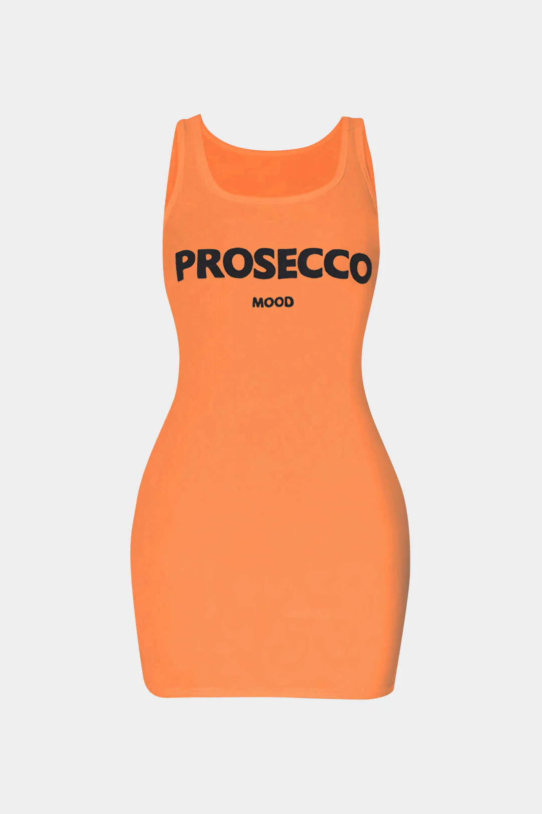 Printed Sleeveless Mini Dress with Letters