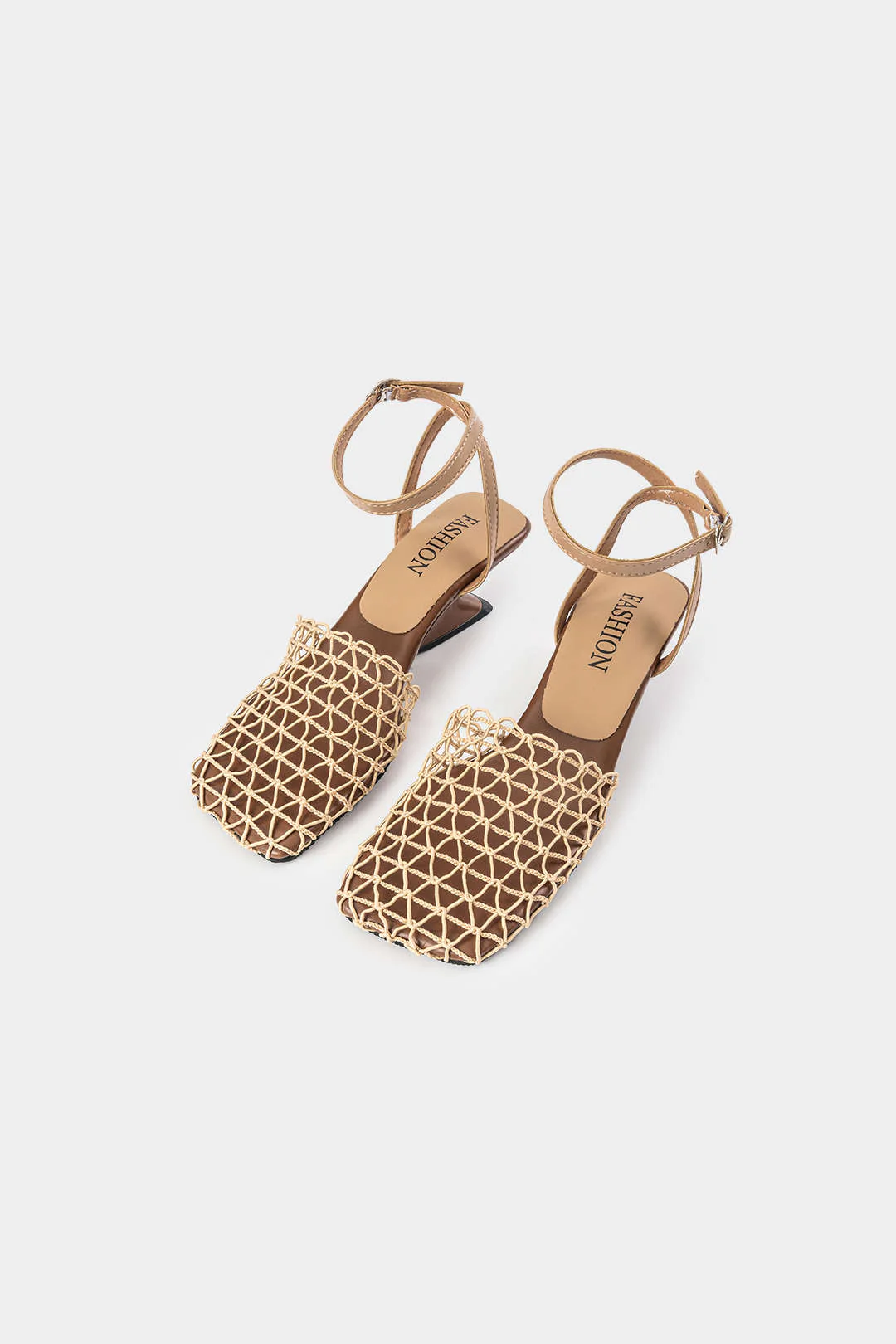 Hollowed-Out Faux Leather Sandals