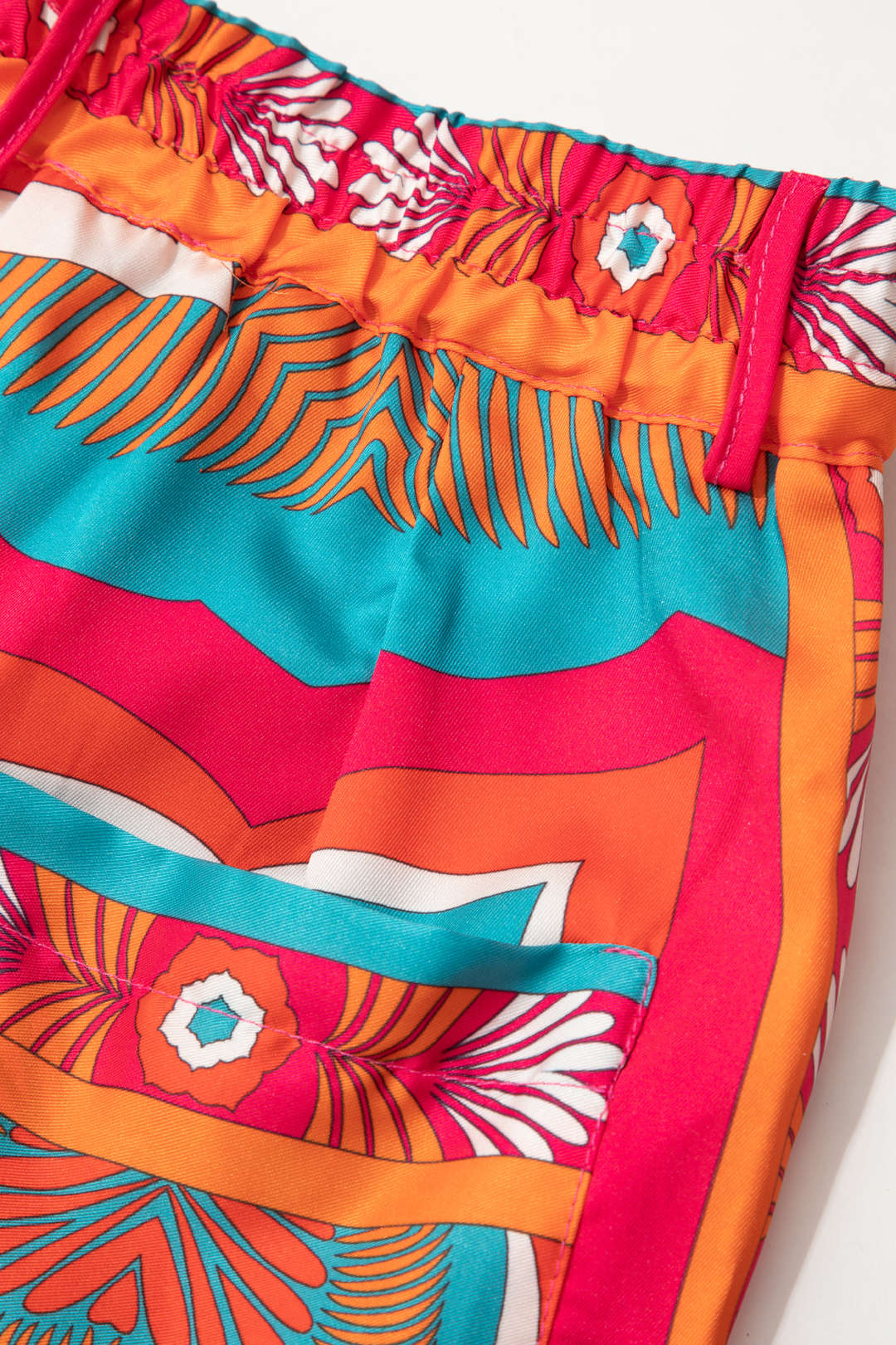 Printed High-Waisted Wide-Leg Trousers