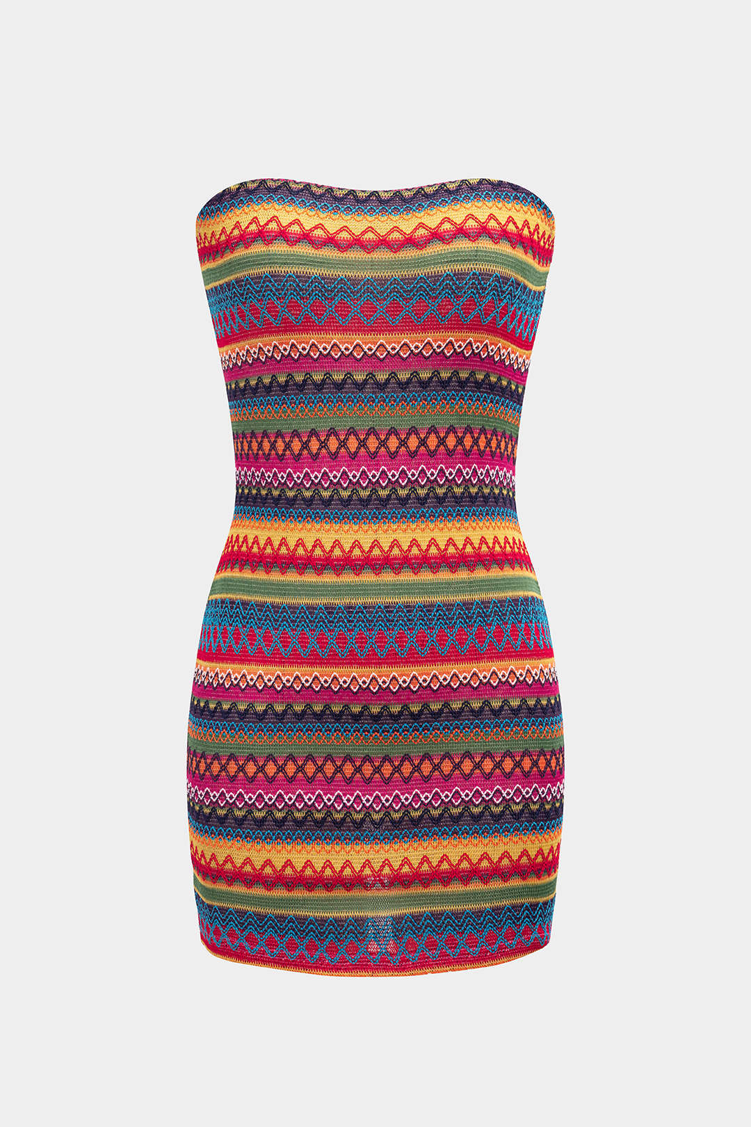 Contrast Strapless Sleeveless Mini Dress