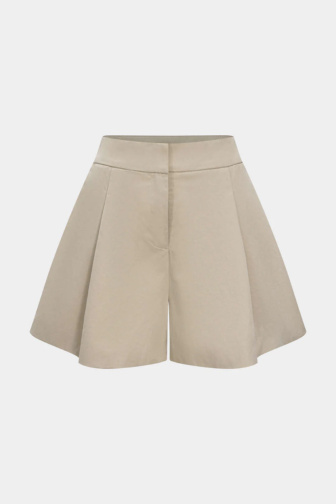 Solid Ruched High-Waist Pocket Shorts