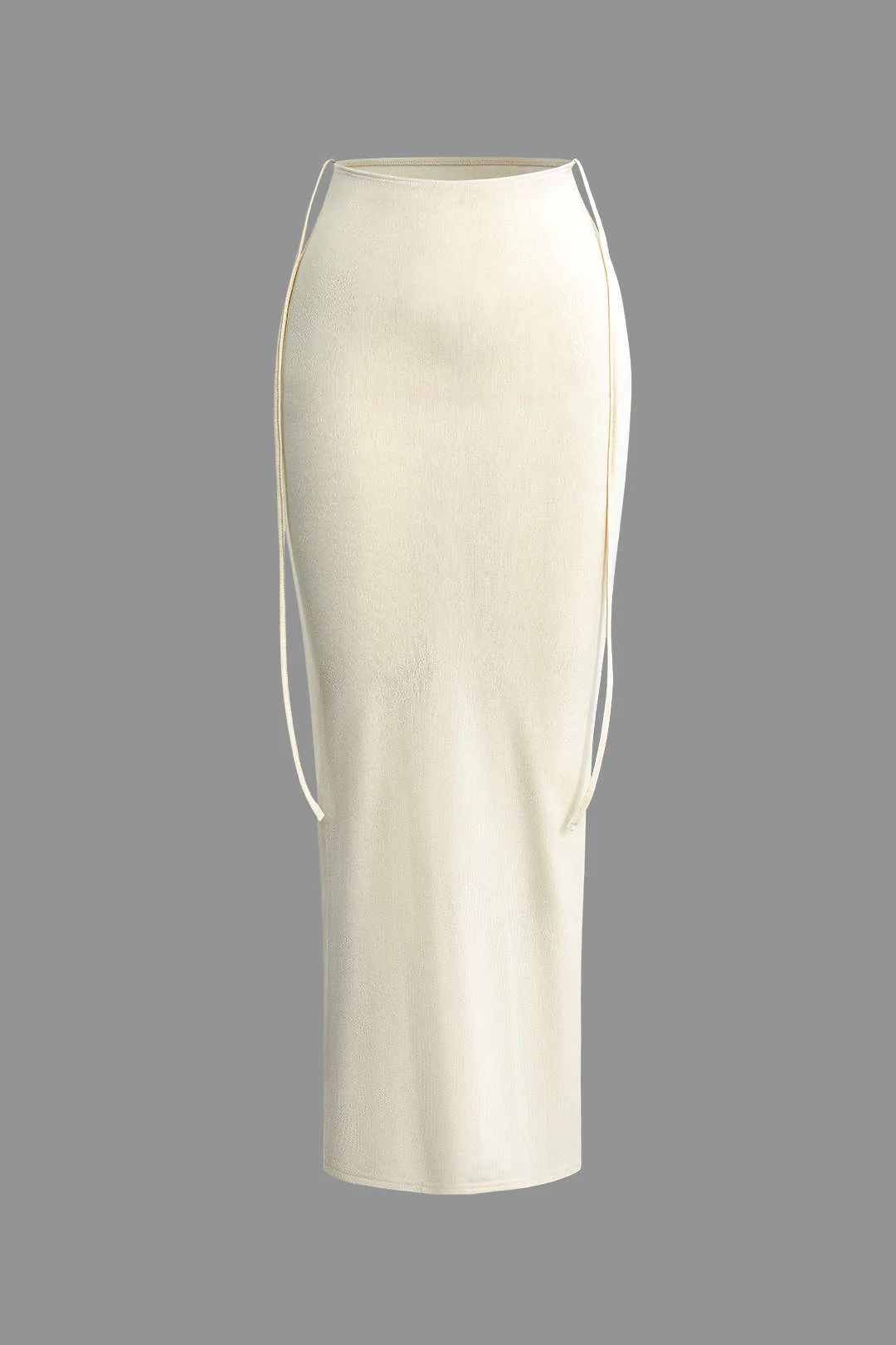 Twist Tie Halter Long Sleeve Bra Top and Maxi Skirt Outfit Set