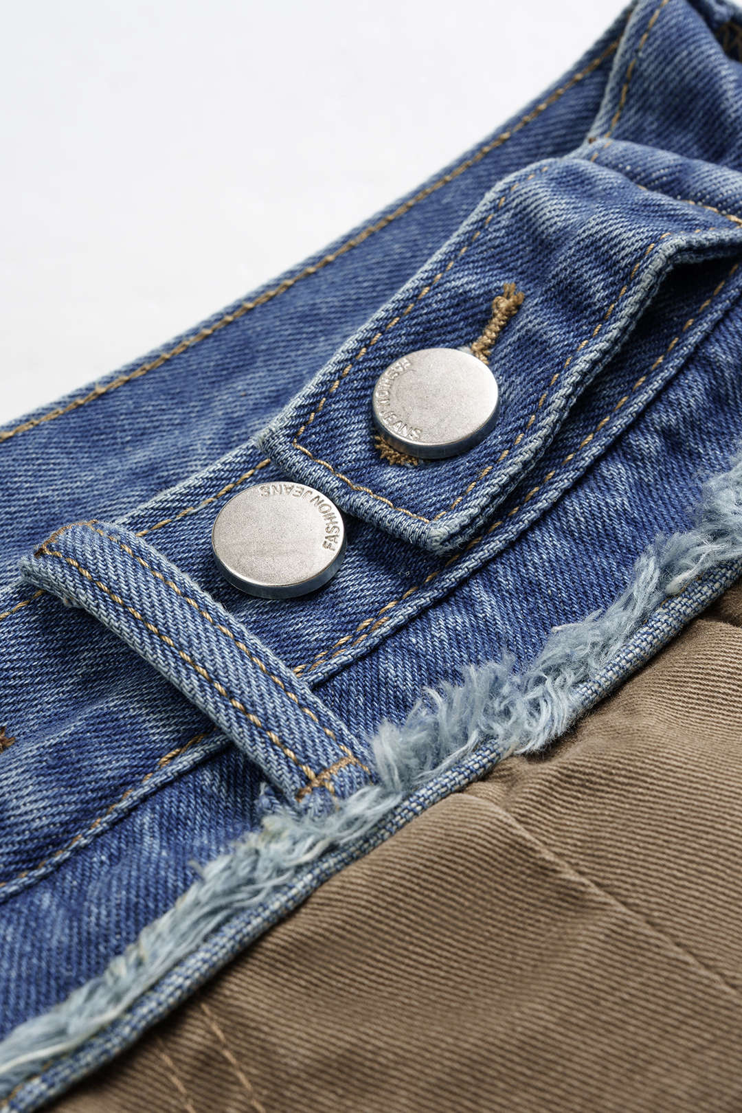 Denim Ruched Pocket Wide Leg Jeans