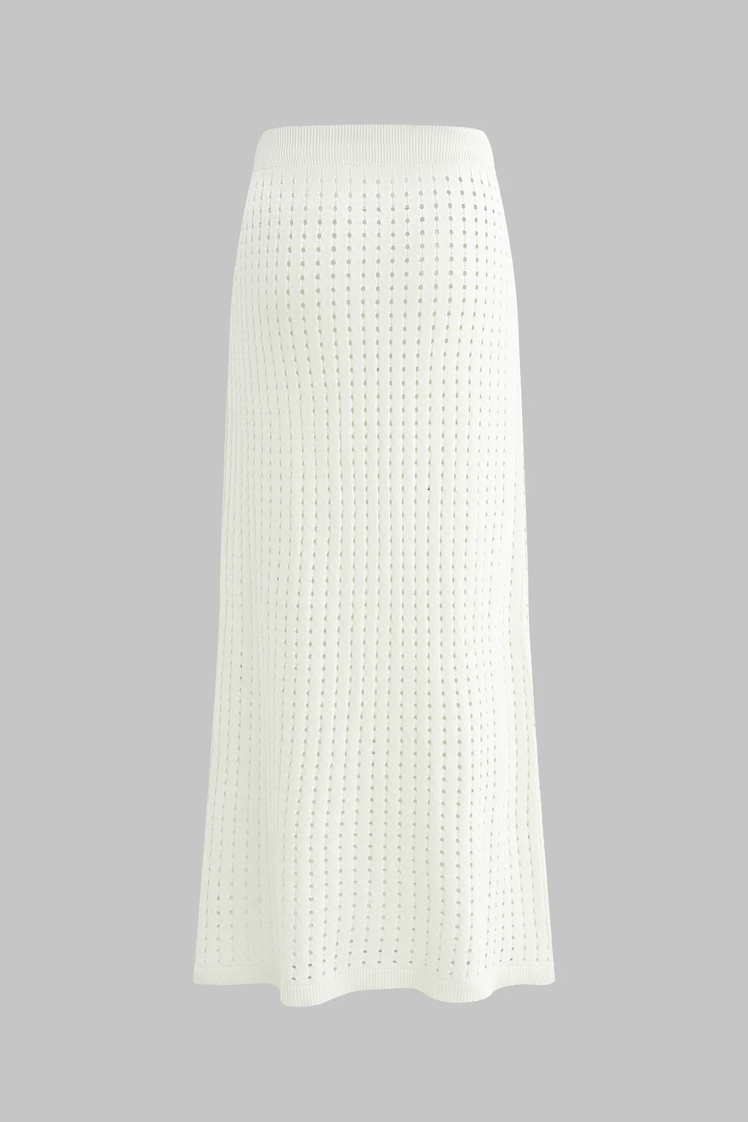 Knit Hollow-Out Tank Top and Tie-Up Skirt Set