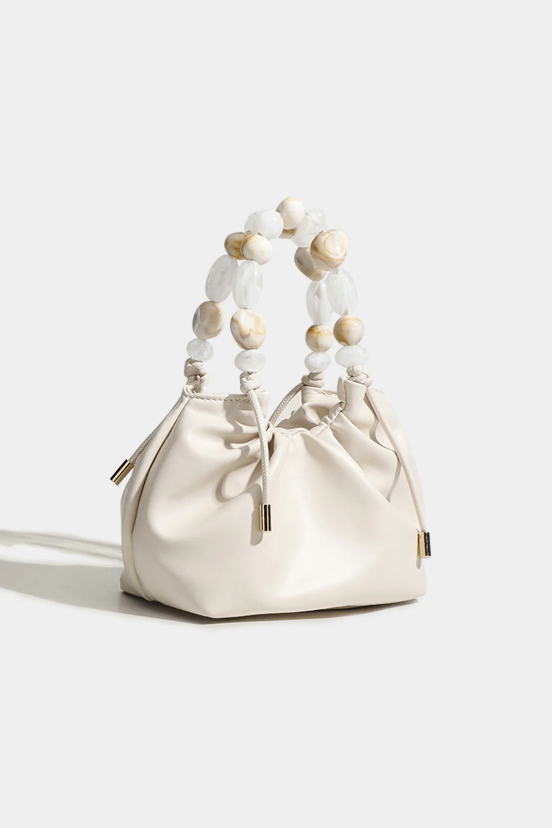 Chain Faux Leather Beaded Crossbody Shoulder Bag