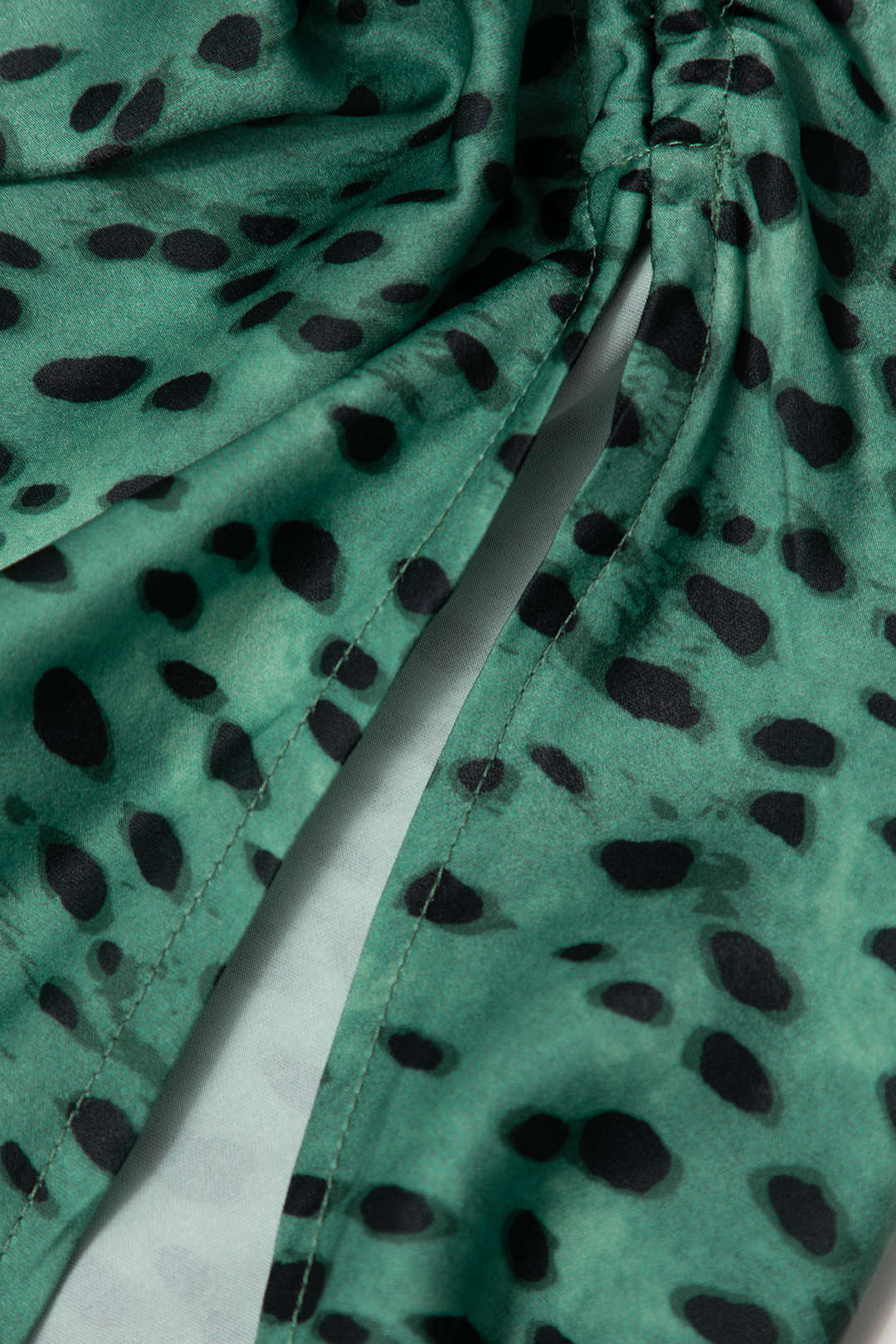 Leopard Print Drawstring Split Skirt